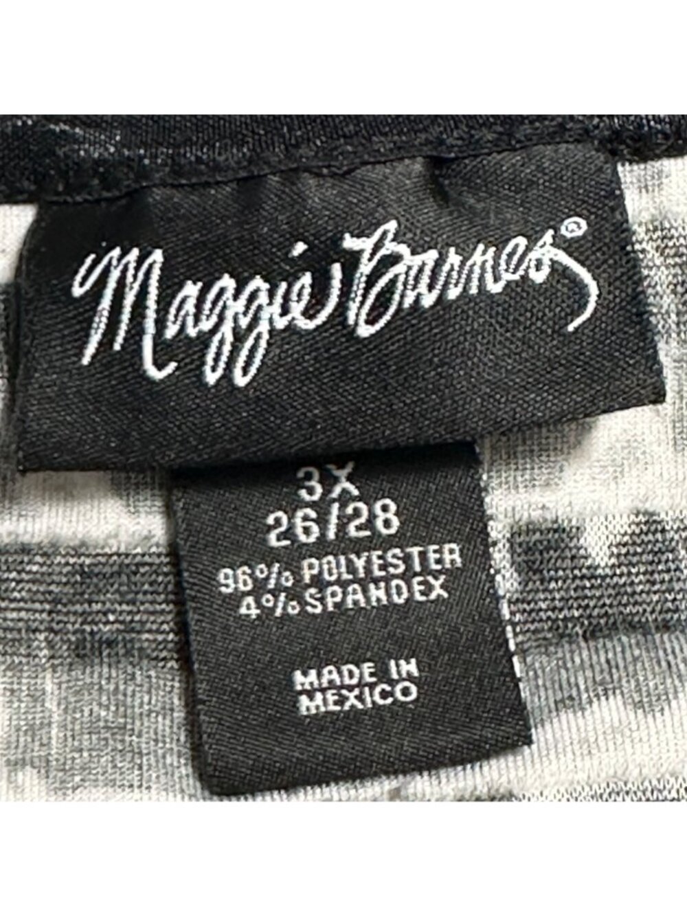 Maggie Barnes Womens Ruffled Whimsy Vacation Black White Liquid Knit Cardigan 3X - Picture 4 of 12